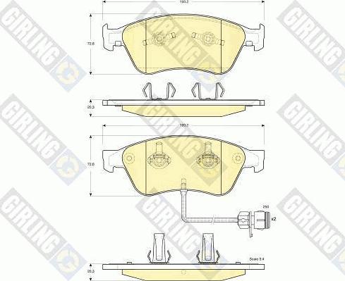 Girling 6115982 - Bremžu uzliku kompl., Disku bremzes autospares.lv