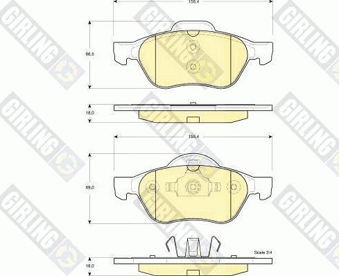 Girling 6115402 - Bremžu uzliku kompl., Disku bremzes autospares.lv