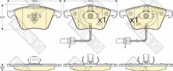 Girling 6115542 - Bremžu uzliku kompl., Disku bremzes autospares.lv