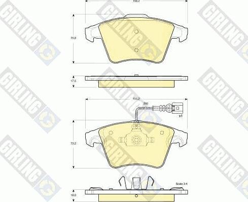 Girling 6115562 - Bremžu uzliku kompl., Disku bremzes autospares.lv