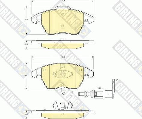 Girling 6115502 - Bremžu uzliku kompl., Disku bremzes www.autospares.lv