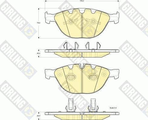 Girling 6115582 - Bremžu uzliku kompl., Disku bremzes www.autospares.lv