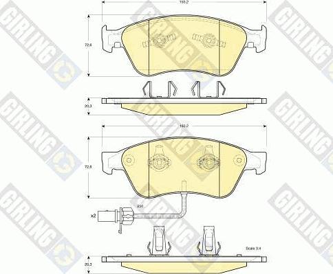 Girling 6115532 - Bremžu uzliku kompl., Disku bremzes www.autospares.lv