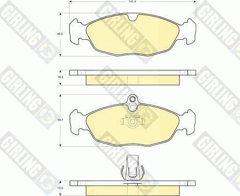 Girling 6115692 - Тормозные колодки, дисковые, комплект www.autospares.lv