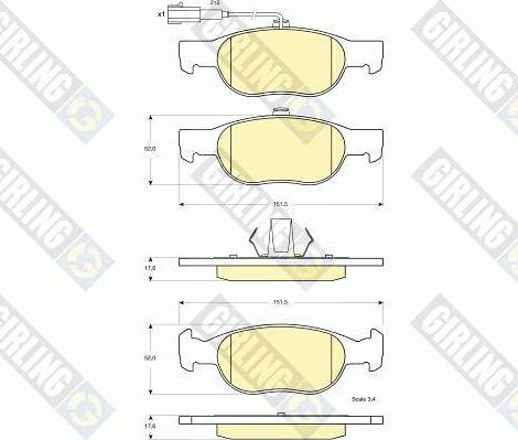 Girling 6115642 - Bremžu uzliku kompl., Disku bremzes autospares.lv