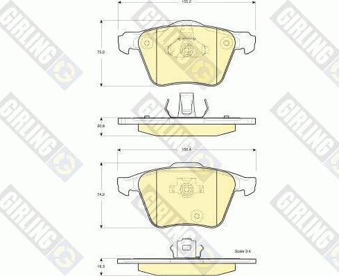 Girling 6115652 - Bremžu uzliku kompl., Disku bremzes www.autospares.lv