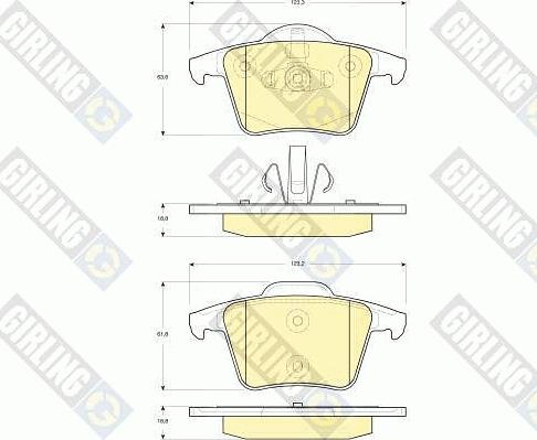 Girling 6115662 - Bremžu uzliku kompl., Disku bremzes www.autospares.lv