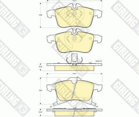 Girling 6115622 - Тормозные колодки, дисковые, комплект www.autospares.lv