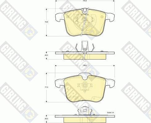 Girling 6115672 - Bremžu uzliku kompl., Disku bremzes autospares.lv