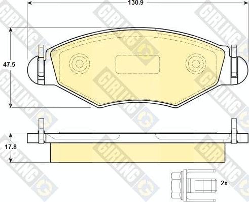 Girling 6115004 - Bremžu uzliku kompl., Disku bremzes autospares.lv