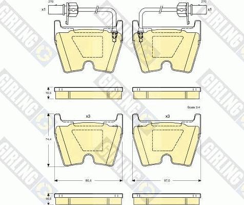 Girling 6115079 - Bremžu uzliku kompl., Disku bremzes www.autospares.lv