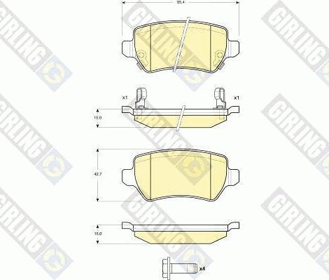 Girling 6115151 - Bremžu uzliku kompl., Disku bremzes autospares.lv