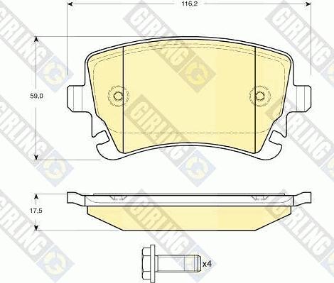 Girling 6115161 - Bremžu uzliku kompl., Disku bremzes www.autospares.lv