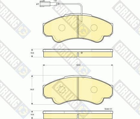 Girling 6115189 - Brake Pad Set, disc brake www.autospares.lv