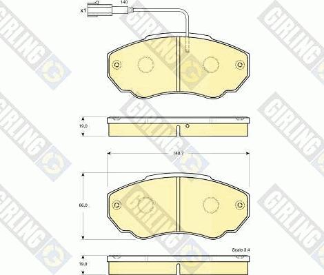 Girling 6115179 - Тормозные колодки, дисковые, комплект www.autospares.lv