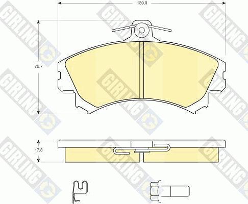 Girling 6115841 - Тормозные колодки, дисковые, комплект www.autospares.lv