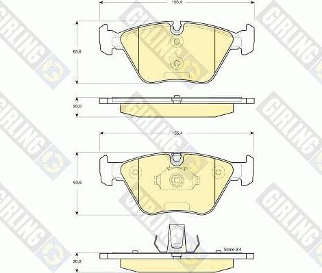 Girling 6115312 - Тормозные колодки, дисковые, комплект www.autospares.lv