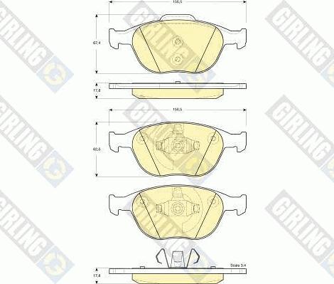 Girling 6115322 - Тормозные колодки, дисковые, комплект www.autospares.lv