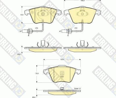 Girling 6115282 - Bremžu uzliku kompl., Disku bremzes www.autospares.lv