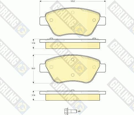 Girling 6115794 - Тормозные колодки, дисковые, комплект www.autospares.lv