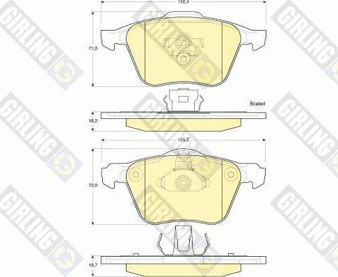 Girling 6115762 - Bremžu uzliku kompl., Disku bremzes autospares.lv