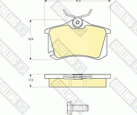 Girling 6115781 - Тормозные колодки, дисковые, комплект www.autospares.lv