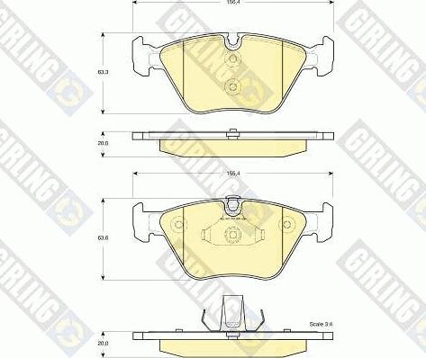 Girling 6115772 - Тормозные колодки, дисковые, комплект www.autospares.lv