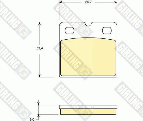 Girling 6116419 - Bremžu uzliku kompl., Disku stāvbremze www.autospares.lv