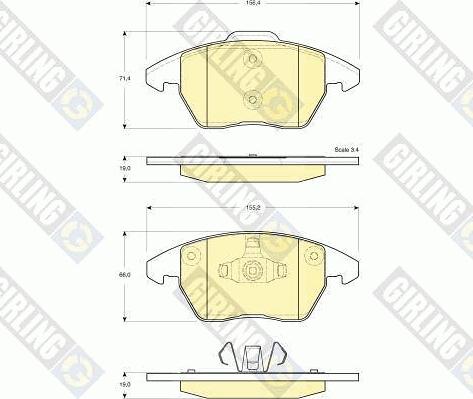 Girling 6116052 - Тормозные колодки, дисковые, комплект www.autospares.lv