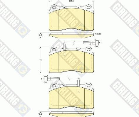 Girling 6116039 - Bremžu uzliku kompl., Disku bremzes www.autospares.lv