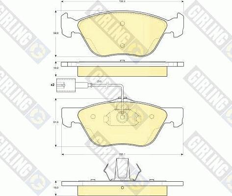 Girling 6116022 - Brake Pad Set, disc brake www.autospares.lv