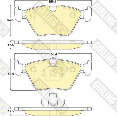 Girling 6116192 - Тормозные колодки, дисковые, комплект www.autospares.lv