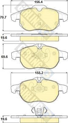 Girling 6116132 - Тормозные колодки, дисковые, комплект www.autospares.lv