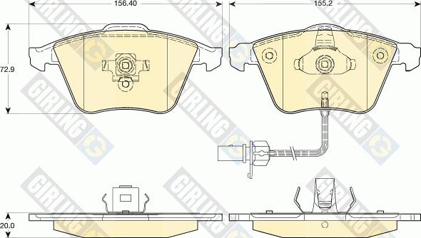 Girling 6116172 - Тормозные колодки, дисковые, комплект www.autospares.lv