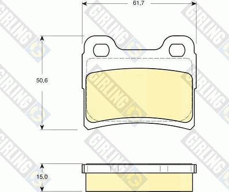 Girling 6116392 - Bremžu uzliku kompl., Disku bremzes www.autospares.lv