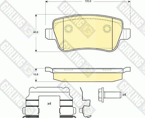 Girling 6116381 - Тормозные колодки, дисковые, комплект www.autospares.lv