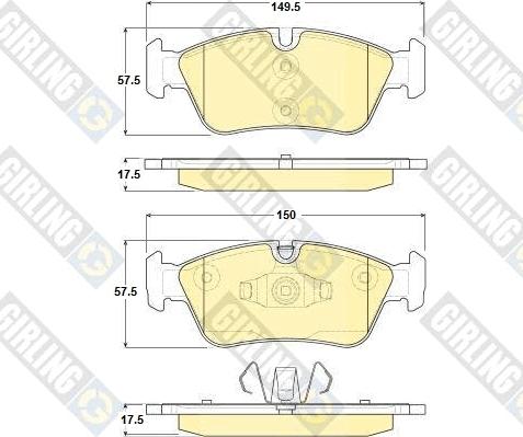 Girling 6116252 - Bremžu uzliku kompl., Disku bremzes autospares.lv