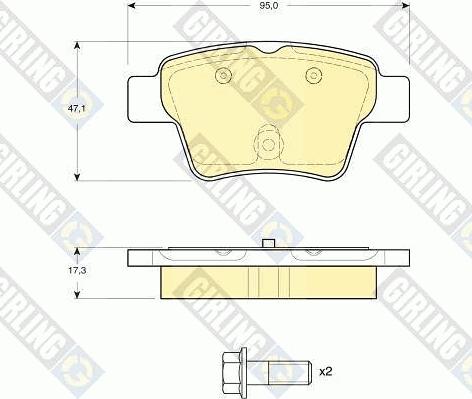 Girling 6116204 - Bremžu uzliku kompl., Disku bremzes autospares.lv