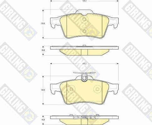 Girling 6116212 - Bremžu uzliku kompl., Disku bremzes autospares.lv