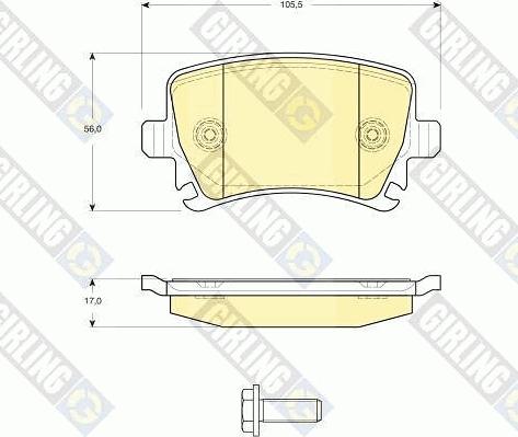 Girling 6116221 - Тормозные колодки, дисковые, комплект www.autospares.lv