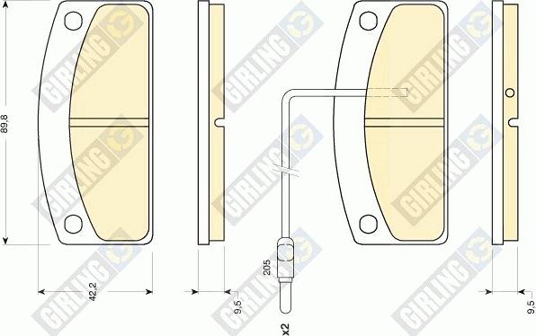 Girling 6116792 - Тормозные колодки, дисковые, комплект www.autospares.lv