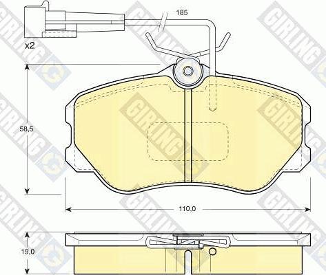 Girling 6110951 - Bremžu uzliku kompl., Disku bremzes autospares.lv