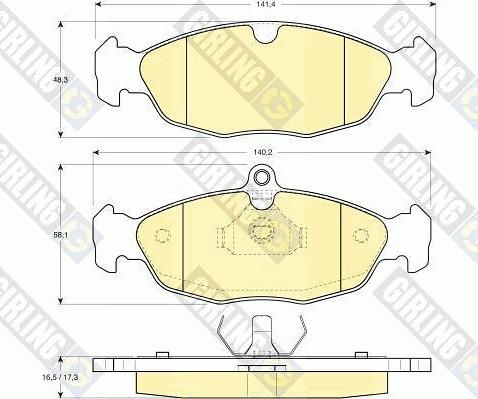 Girling 6110402 - Тормозные колодки, дисковые, комплект www.autospares.lv