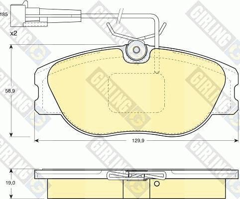 Girling 6110581 - Тормозные колодки, дисковые, комплект www.autospares.lv