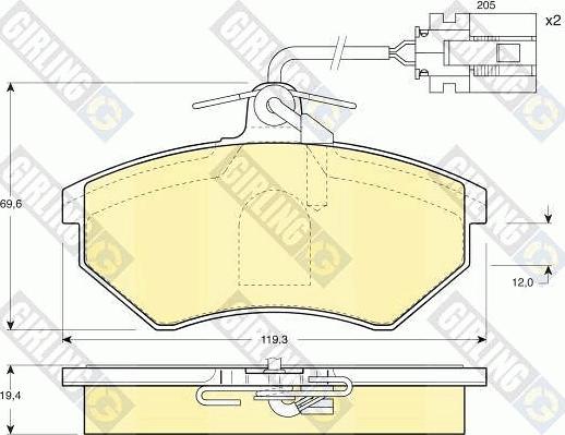 Girling 6110571 - Bremžu uzliku kompl., Disku bremzes www.autospares.lv