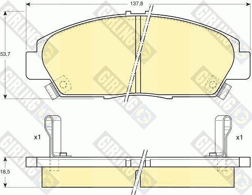 Girling 6110619 - Тормозные колодки, дисковые, комплект www.autospares.lv