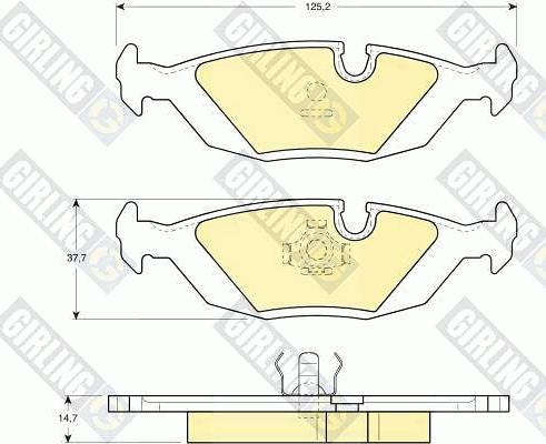 Girling 6110682 - Тормозные колодки, дисковые, комплект www.autospares.lv