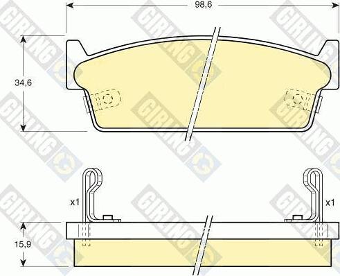 Girling 6110029 - Тормозные колодки, дисковые, комплект www.autospares.lv