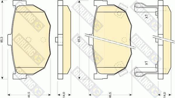 Girling 6110109 - Тормозные колодки, дисковые, комплект www.autospares.lv