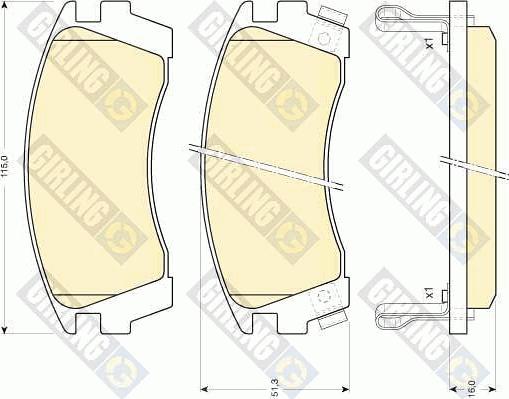 Girling 6110139 - Bremžu uzliku kompl., Disku bremzes www.autospares.lv